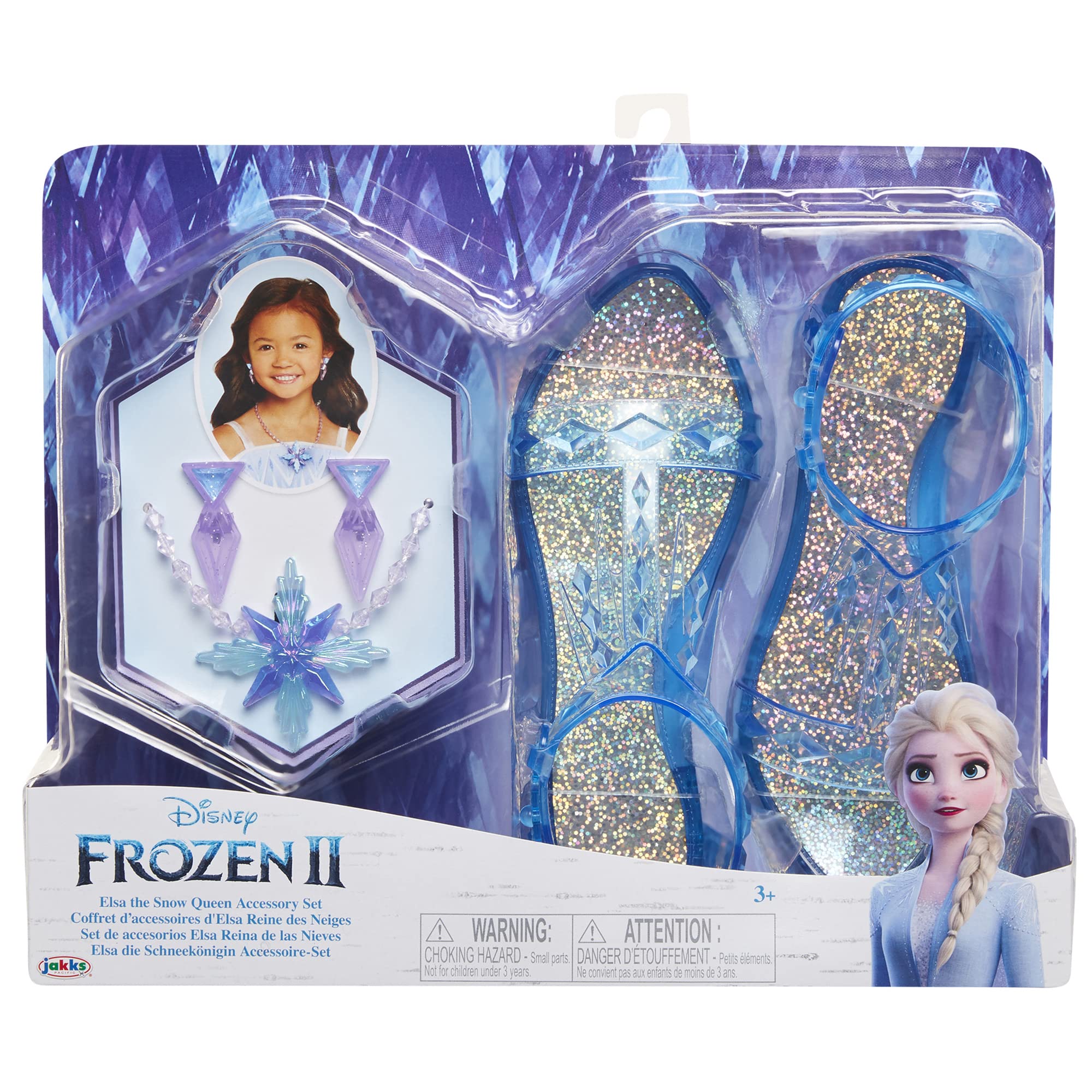 Disney Frozen 2 Elsa The Snow Queen Accessory Set, Includes Shoes, Earrings & Necklace - Perfect for Costume Dress-Up or Pretend Play, for Girls Ages 3+