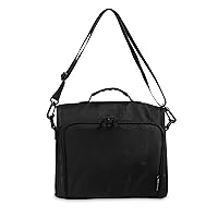 J World New York Casey Small Lunch Bag for Adults. Medium-Size Insulated Lunch-Box for Kids, Black, 9.5 X 10 X 3.5 (H X W X D)