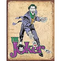 DC Comics - The Joker Tin Sign - Nostalgic Vintage Metal Wall Decor - Made in USA