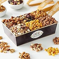 Broadway Basketeers Birthday Nuts Gift Basket - A Variety of 6 Gourmet Nut Mixes Snack Food Box, Healthy Gift for Men & Women, Corporate