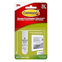Command 17204 07335000521 Hardware, 6 Pairs, White, 6 Count