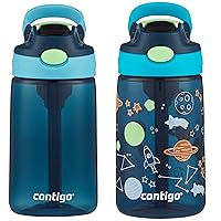 Contigo Aubrey Kids Cleanable Water Bottle with Silicone Straw and Spill-Proof Lid
