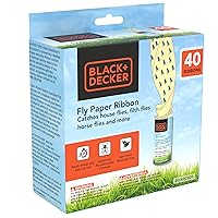 BLACK+DECKER Fly Traps Outdoor & Fly Traps for Indoors- Fly Trap & Fruit Fly Traps- Sticky Fly Paper Ribbon Gnat Catcher- Pre-Baited & Odorless, 40 Pack