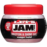 Let's Jam! Shining and Conditioning Gel Hair Gel, Shining and Conditioning Gel, Mega Hold, for all Hair Types, with Protein and Vitamin E, No Parabens, No Mineral Oil, 9 oz