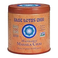 Mandarin Flavor Masala Chai - Makes 100 Cups - 3 Ounce Masala Spiced Chai Powder with Organic Spices - Instant Indian Tea No Steeping - No Gluten
