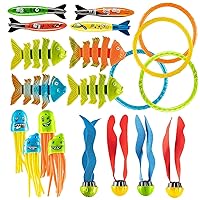 PREXTEX Pool Diving Toys, 24pcs - Kids Swimming Pool Toys, Toddler/Kids Pool Toys, Swim Toys, Pool Dive Toys - Pool Games for Kids - Dive Toys for Pool for Kids, Toddlers, Adults, Family, All Ages