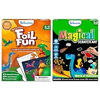Skillmatics Foil Fun & Magical Scratch Art Book Dinosaurs Theme Bundle, Art & Craft Kits, DIY Activities for Kids