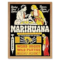 Political Drug Abuse Marijuana Weed Weird Art Print Framed Poster Wall Decor 12x16 inch
