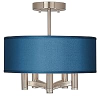 Possini Euro Design Ava Modern Close to Ceiling Light Fixture Semi-Flush Mount Brushed Nickel 14