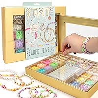 STMT DIY Beaded Jewelry, Makes 15 Premium Jewelry Pieces, Quality Bracelet Making Kit, Features Letter Beads for Bracelets, Enameled Bracelet Charms, Jewelry Making Supplies, Great Teen Girl Gifts