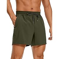 CRZ YOGA Men's Linerless Workout Shorts - 5'' / 7'' Lightweight Quick Dry Running Sports Athletic Gym Shorts with Pockets