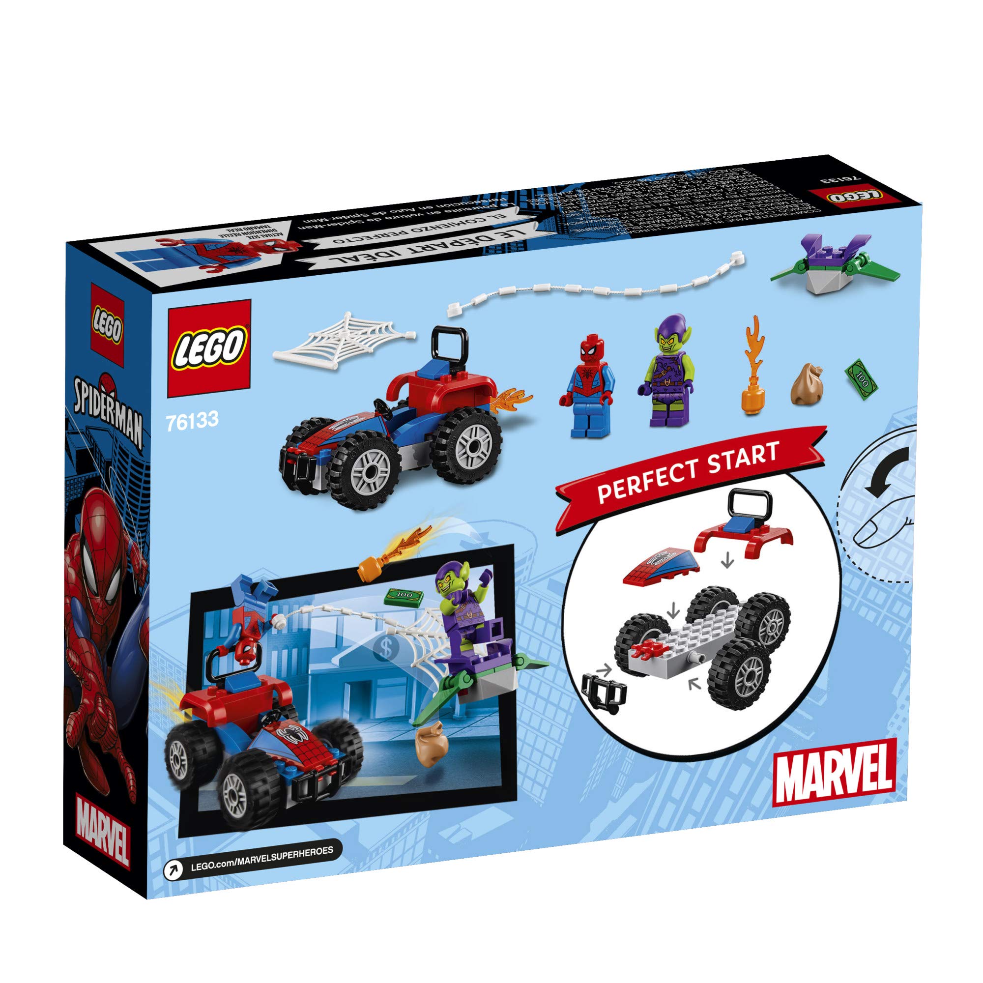 LEGO Marvel Spider-Man Car Chase 76133 Building Kit, Green Goblin and Spider Man Superhero Car Toy Chase (52 Pieces) (Discontinued by Manufacturer)