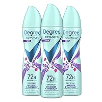 Degree Antiperspirant Deodorant Dry Spray 72-Hour Sweat and Odor Protection Lavender and Waterlily Deodorant Spray For Women With MotionSense Technology 3.8 oz 3 Count
