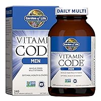 Garden Of Life Multivitamin for Men - Vitamin Code Men's Raw Whole Food Vitamin Supplement with Probiotics, Vegetarian, 240 Capsules