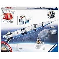 Ravensburger Apollo Saturn V Rocket Edition: 440 Piece 3D Jigsaw Puzzle for Kids 11545 - Easy Click Technology Means Pieces Fit Together Perfectly