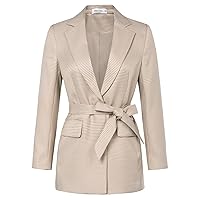 JASAMBAC Womens Blazers for Work Lapel Open Front Long Sleeve Suit Jackets Work Jacket for Business Lady