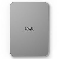 Mobile Drive 1TB External Hard Drive Portable HDD - Moon Silver, USB-C 3.2, for PC and Mac, Post-Consumer Recycled, with Adobe All Apps Plan and Rescue Services (STLP1000400)