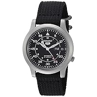 SEIKO Men's SNK809 5 Automatic Stainless Steel Watch with Black Canvas Strap