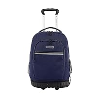 Travelers Club Rolling Backpack, Midnight Blue, 20 Inch with Laptop Compartment