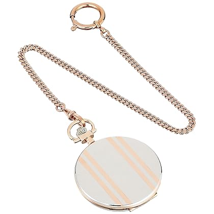 Tissot unisex-adult Savonnette Brass Pocket Watch Rose Gold & Silver T8624102901300