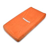 American Baby Company Heavenly Soft Chenille Contoured Changing Table Cover- Orange