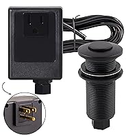 Westbrass ASB-62 Sink Top Waste Disposal Air Switch and Single Outlet Control Box, Flush Button, 1-Pack, Matte Black