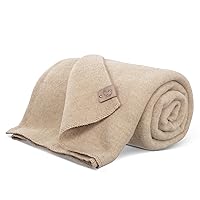 Lucero Variegated Undyed 100% Wool Blanket - Heavyweight, Warm, Machine Washable - Neutral Beige