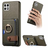 Cell Phone Case Wallet Wallet Case Compatible with Samsung Galaxy A22 5G Case with Card Holder, Swivel Bracket Ring,Drop Protection Case Slim Phone Cover Back Case Compatible with Samsung Galaxy A22 5
