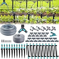 Onarway Garden Drip Irrigation System: Raised Garden Bed Drip Irrigation Kit with Quick Connectors - Greenhouse Micro Misting Watering System for Plants - Instant Easy Install