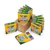 Crayola Ultra Clean Washable Markers (12 Boxes), Bulk Markers for Kids, 10 Broad Line Markers, Gifts for Girls & Boys, 4+