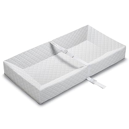 Summer 4-Sided Changing Pad – Durable Quilted Changing Pad Made with Waterproof Material, Includes Infant Safety Belt with Quick-Release Buckle