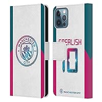 Head Case Designs Officially Licensed Manchester City Man City FC Jack Grealish 2021/22 Players Away Kit Group 1 Leather Book Wallet Case Cover Compatible with Apple iPhone 12 / iPhone 12 Pro