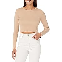 Calvin Klein Women's Petite Ribbed Long Sleeve Crewneck Shirt