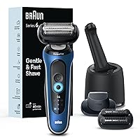 Braun Electric Shaver for Men, Series 6 6177cc, Wet & Dry Shave, Turbo & Gentle Shaving Modes, Foil Shaver, Blue