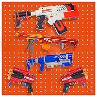 Skywin Peg Board for Nerf Gun Storage Organizer - Hanging Holder Compatible with All Blasters Nerf Gun Rack Organizer for Wall Organization (Orange)