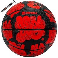 AND1 Toss Up 27.5 Basketball : Youth Sized Rubber Streetball for Indoor and Outdoor Use, Deep Channel Construction and Durability, Ideal for Boys and Girls Ages 9-11, Includes 10” Pump