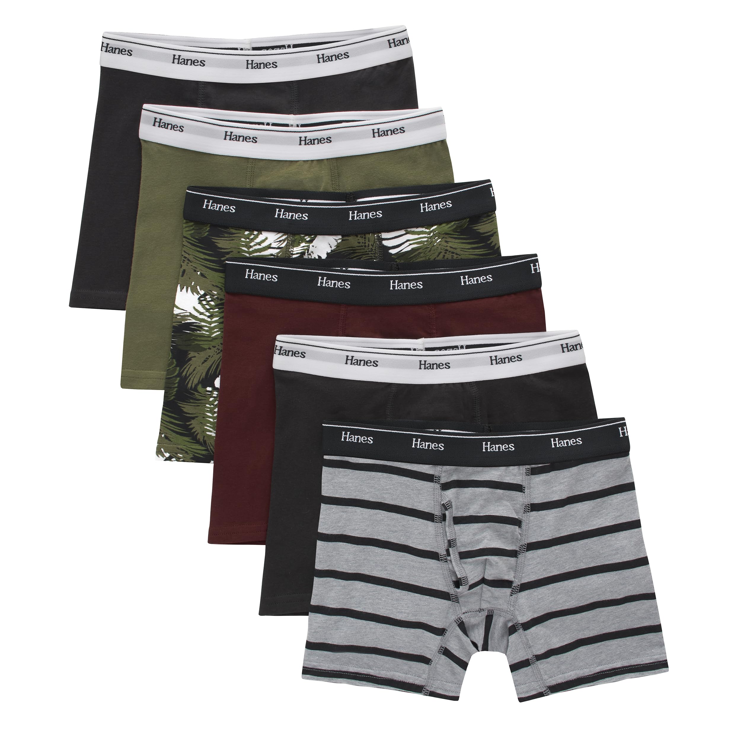 Hanes boys Originals Boxer Briefs, Tween Boy Underwear, Cotton Stretch, 6-pack