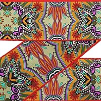Beige Mandala Decorative Fabric Laces for Crafts Printed Velvet Trim Fabric Sewing Border Ribbon Trims 9 Yard 3 Inches