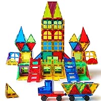 MAGBLOCK 120 PCS Magnetic Blocks, Magnetic Tiles Building Blocks for Kids Toys Magnet Toys Set 3D Building Blocks for Toddler Boys and Girls