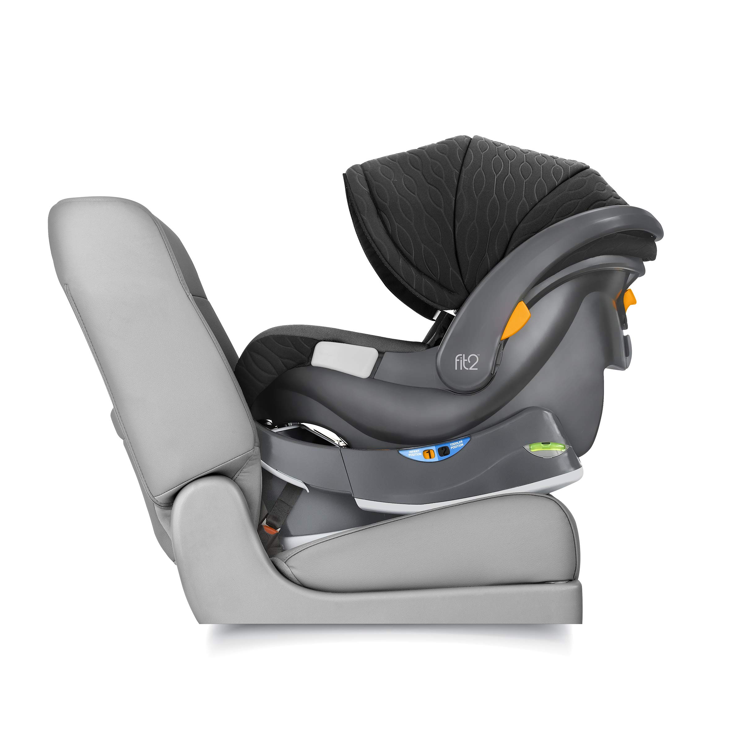 Chicco Fit2 Infant and Toddler Car Seat and Base, Rear-Facing Seat for Infants and Toddlers 4-35 lbs., Compatible with Chicco Strollers, Baby Travel Gear | Staccato/Black