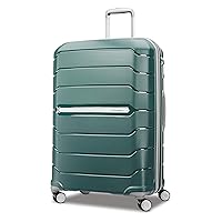 Samsonite Freeform Hardside Expandable with Double Spinner Wheels, Checked-Large 28-Inch, Sage Green