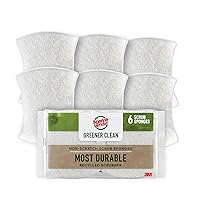 Scotch-Brite Greener Clean Non-Scratch Kitchen Sponges, 6 Scrub Sponges, Durable Recycled Scrubbers for Cleaning Dishes, Non-Stick Pots and Pans, Countertops and More