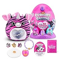 Rainbocorns Eggzania Mini Mania Zebra Plush Surprise Unboxing with Animal Soft Toy, Idea for Girls with Imaginary Play by ZURU