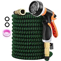 Expandable Garden Hose Water Pipe - Upgraded Expandable Water Hose Retractable Latex Core, New Flexible Expanding Hose with 8 Pattern Spray Nozzle, 50FT