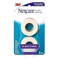 Nexcare Durable Cloth Tape, Woven Tape, Securely Holds Bulky Wound Dressing - 1 In x 10 Yds, 2 Rolls of Tape