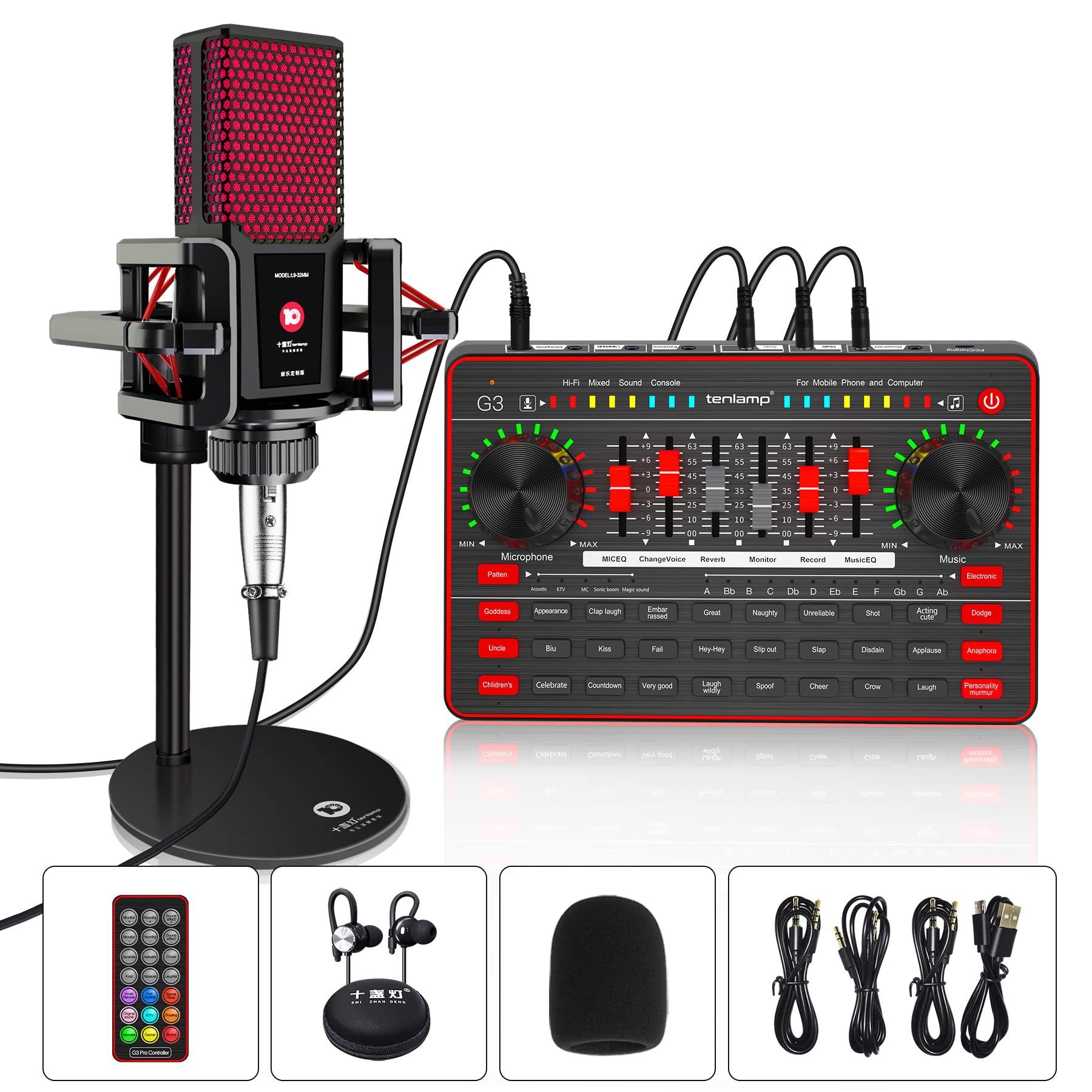 Mua Podcast Microphone Sound Card Kit,Professional Studio Condenser Mic&G3  Live Sound Mixer/Voice Changer/Audio Interface/Audio Mixer for  Streaming/Gaming/Recording/Singing/Tiktok/YouTube/PC/Computer trên Amazon  Mỹ chính hãng 2023 | Giaonhan247