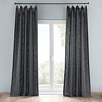 HPD Half Price Drapes Semi Sheer Faux Linen Curtains for Bedroom 120 inches Long Light Filtering Living Room Window Curtain (1 Panel), 50W x 120L, Slate Grey