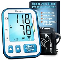 IPROVEN Upper Arm Blood Pressure Cuff, Easy to Use, Large Display with Backlight, Large Cuff Adjustable 8¾ - 16½ inch, Automatic & Accurate Blood Pressure Monitor for Home Use - BPM-656