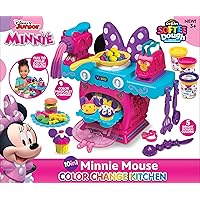 Disney Junior Minnie Mouse Color Change Kitchen by Softee Dough, 10 in 1 Activities Perfect for Ages 3 and Up