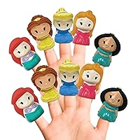 Disney Princess 10 Pc Finger Puppet Set - Party Favors, Educational, Bath Toys, Story Time, Floating Pool Toys, Beach Toys, Finger Toys, Playtime
